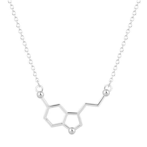 Gold or Silver Serotonin Molecule Necklace & Pendant - Psych Outlet