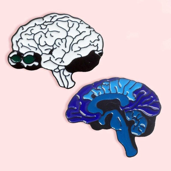 Brain Pin - Blue or White - Psych Outlet