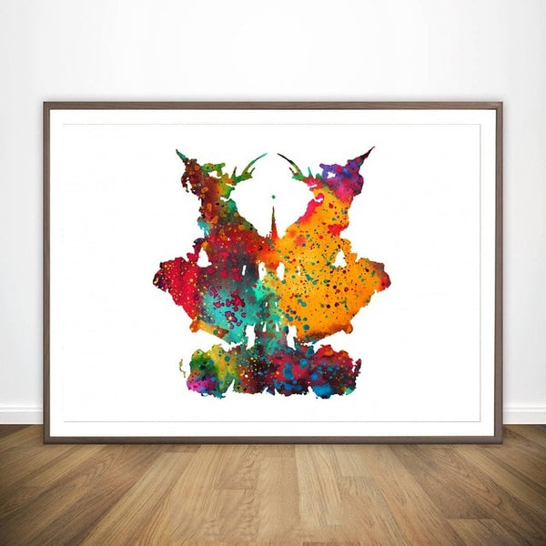 Colorful Rorschach Inkblot Test Canvas Wall Art - Psych Outlet