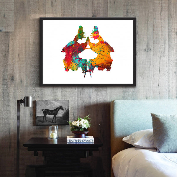 Colorful Rorschach Inkblot Test Canvas Wall Art - Psych Outlet