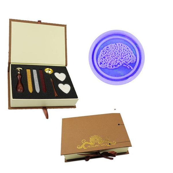 Rosewood Handle Brain Stamp - Wax Seal - Gift Box - Psych Outlet