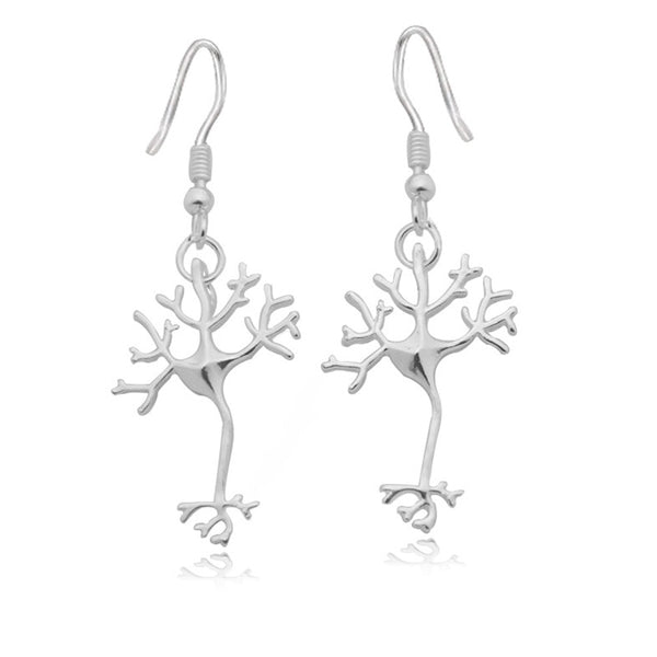 Silver / Gold Neuron Drop Earrings - Psych Outlet