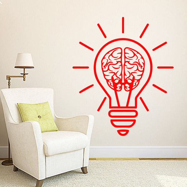 Vinyl Brain Bulb Removable Wall Sticker - Psych Outlet