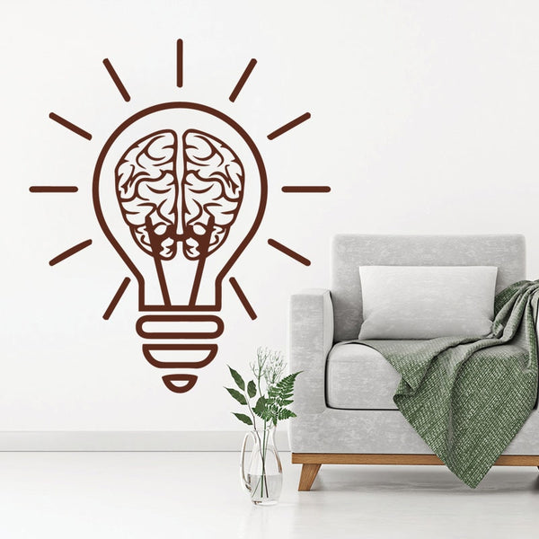 Vinyl Brain Bulb Removable Wall Sticker - Psych Outlet