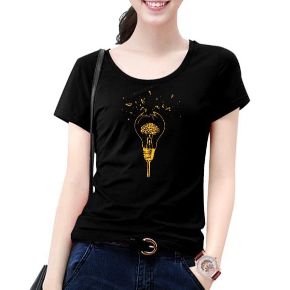 Women’s Broken Brain Bulb Cotton T-Shirt - Psych Outlet