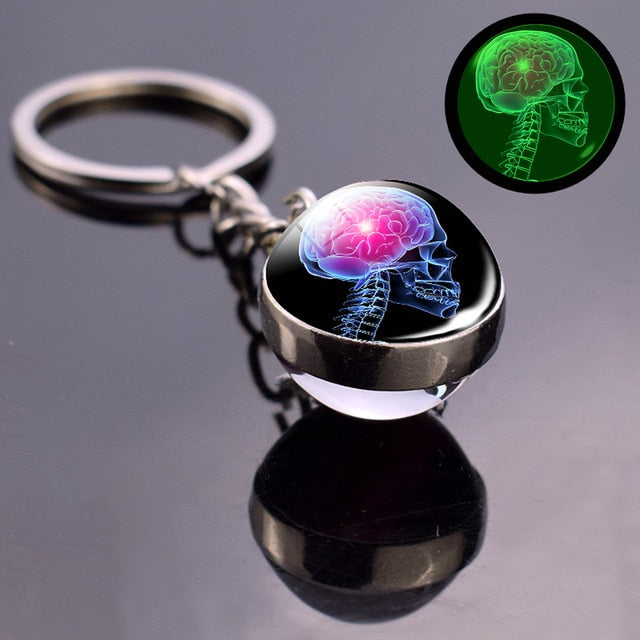 Glowing Brain Anatomy Keychain - 8 Designs - Psych Outlet