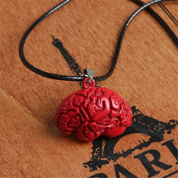 Red Brain Pendant Necklace - Psych Outlet
