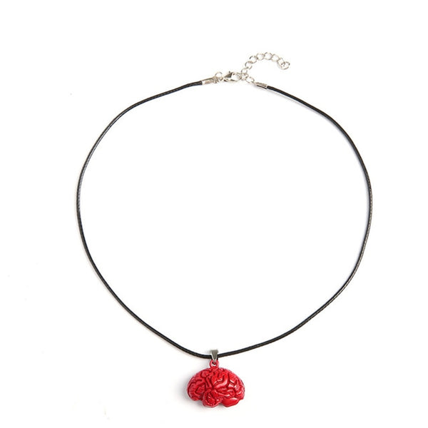Red Brain Pendant Necklace - Psych Outlet
