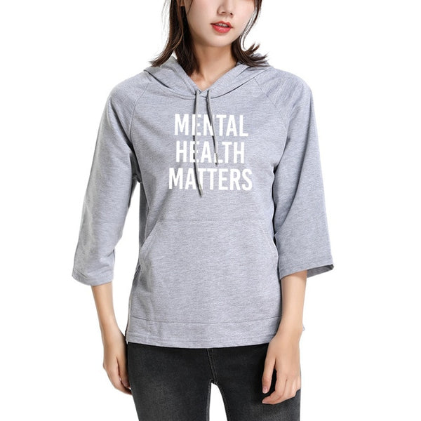 Mental Health Matters - Women’s 3/4 Sleeve Hoodie - Psych Outlet
