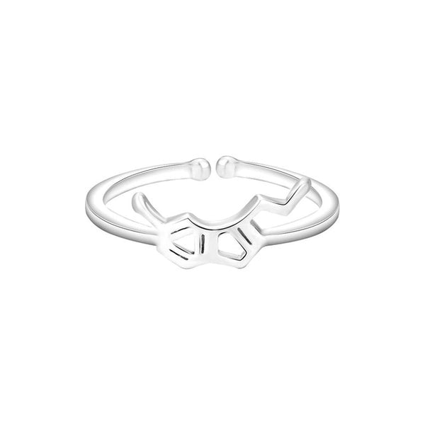 Gold or Silver Geometric Serotonin Molecule Ring - Psych Outlet