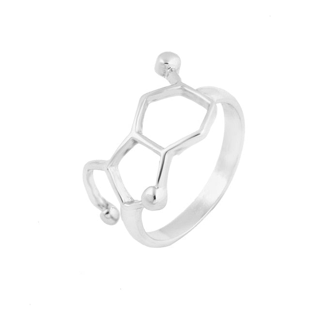 Serotonin & Dopamine Neurotransmitter Rings - Gold / Rose Gold / Silver ...