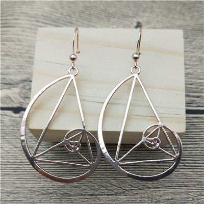 Fibonacci Spiral - Gold, Rose Gold or Silver Drop Earrings - Psych Outlet