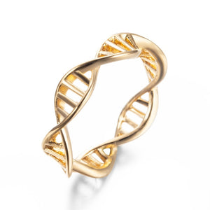Double Helix DNA Ring - Gold / Rose Gold / Silver - Psych Outlet
