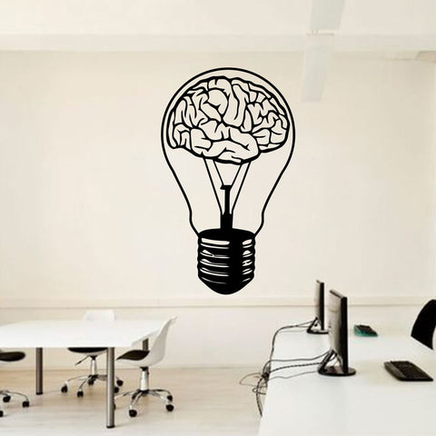 Vinyl Brain Bulb Wall Decal - Psych Outlet
